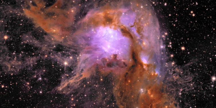 Porzione dell'immagine del telescopio spaziale Euclid che ritrae la regione di formazione stellare Messier 78. Credits: ESA/Euclid/Euclid Consortium/NASA