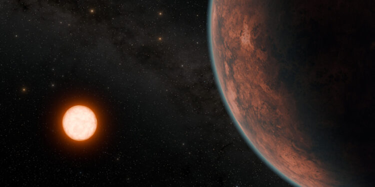 Immagine di Gliese 12 b, un candidato exoVenus in orbita attorno a una stella di tipo M a circa 40 anni luce dalla Terra. Credits: NASA/JPL-Caltech/R. Hurt (Caltech-IPAC)