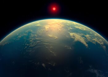 Elaborazione grafica dell'esopianeta K2-18b. Credits: Cambridge University