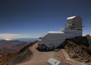 Il Vera C. Rubin Observatory sulla cima del Cerro Pachón, sulle Ande cilene. Credits: Rubin Observatory/NOIRLab/NSF/AURA/B. Quint