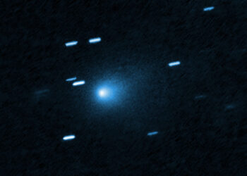 La cometa interstellare 3I/ATLAS fotografata dal telescopio spaziale Hubble. Credits: NASA, ESA, D. Jewitt (UCLA), J. DePasquale (STScI)