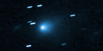 La cometa interstellare 3I/ATLAS fotografata dal telescopio spaziale Hubble. Credits: NASA, ESA, D. Jewitt (UCLA), J. DePasquale (STScI)