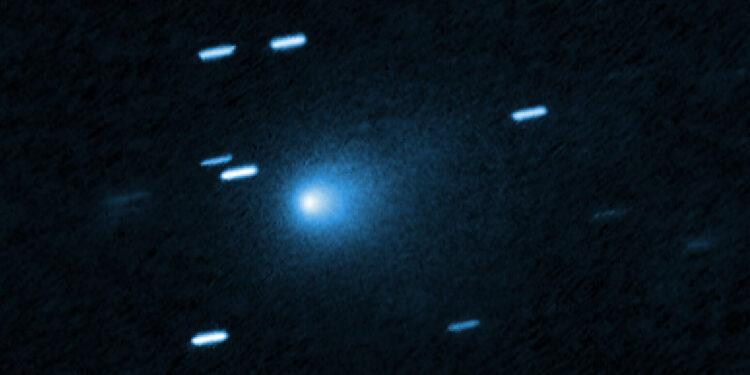 La cometa interstellare 3I/ATLAS fotografata dal telescopio spaziale Hubble. Credits: NASA, ESA, D. Jewitt (UCLA), J. DePasquale (STScI)