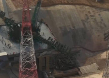 La rampa di lancio Site 31/6 di Baikonur danneggiata dopo il lancio della missione Soyuz MS28.