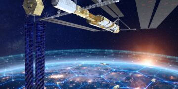 Render artistico di un data center in orbita. Credits: Thales Alenia Space