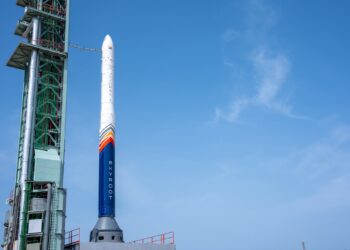 Vikram-1 sul pad di lancio il 18 luglio 2026. Credits: Skyroot Aerospace